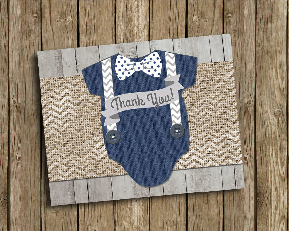 baby boy shower thank you card 