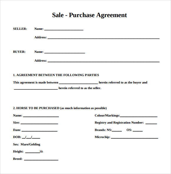 16 Sample Purchase Agreement Templates to Download Sample Templates