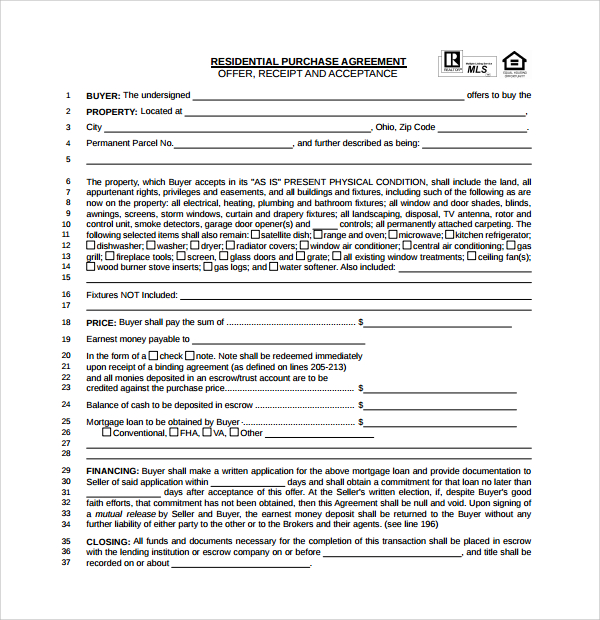 Simple Purchase Contract Template