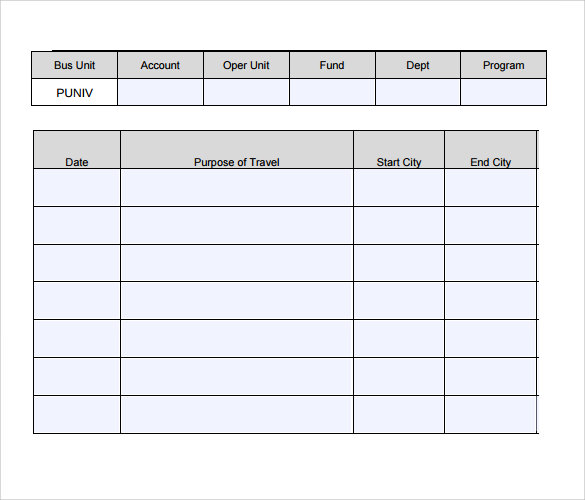 mileage log employee reimbursement