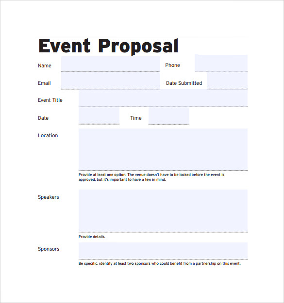 sample event proposal template for free