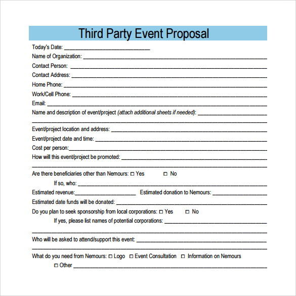 third party event proposal template