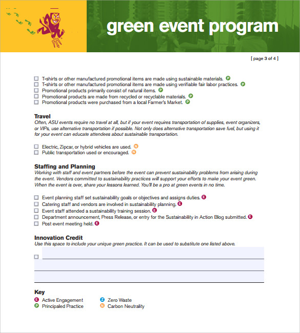 green event program template 