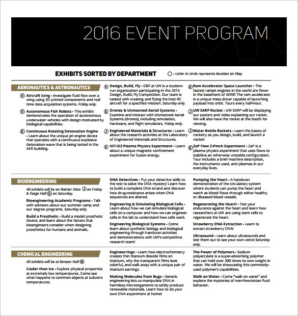 printable event program template