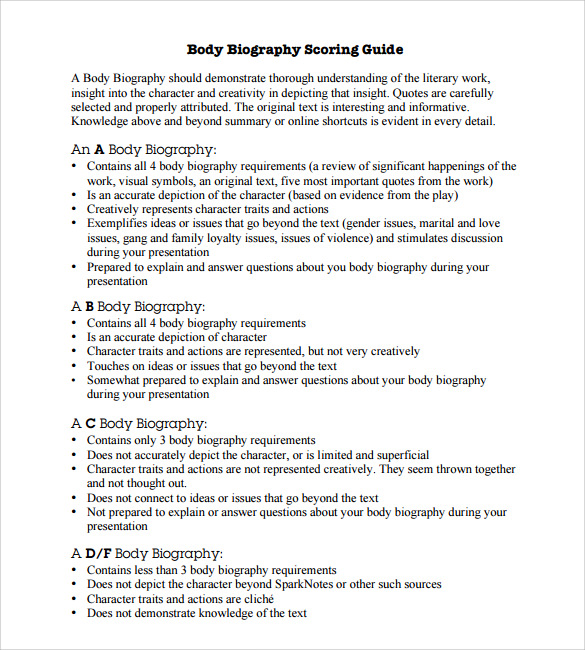 sample biography template download in pdf