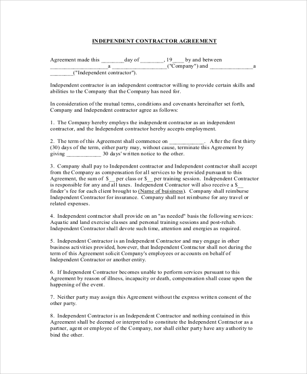 independent contractor agreement1