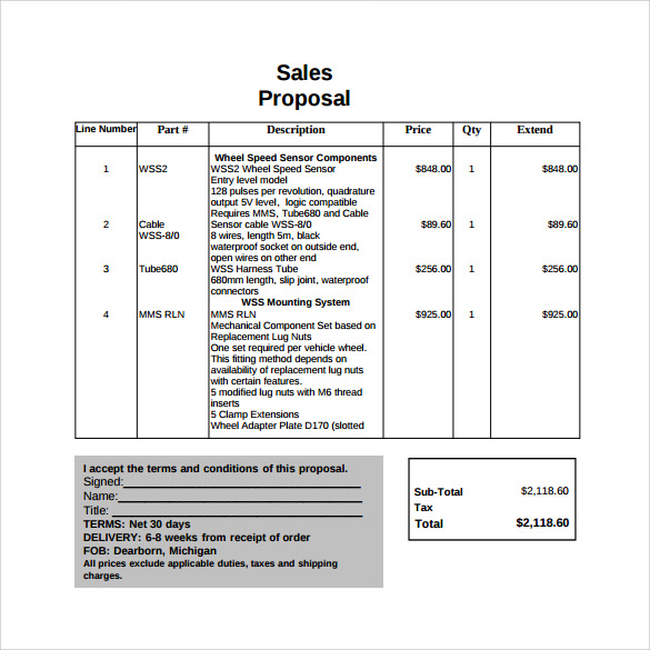 sales proposal template free download