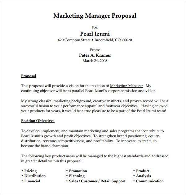 New Job Proposal Template