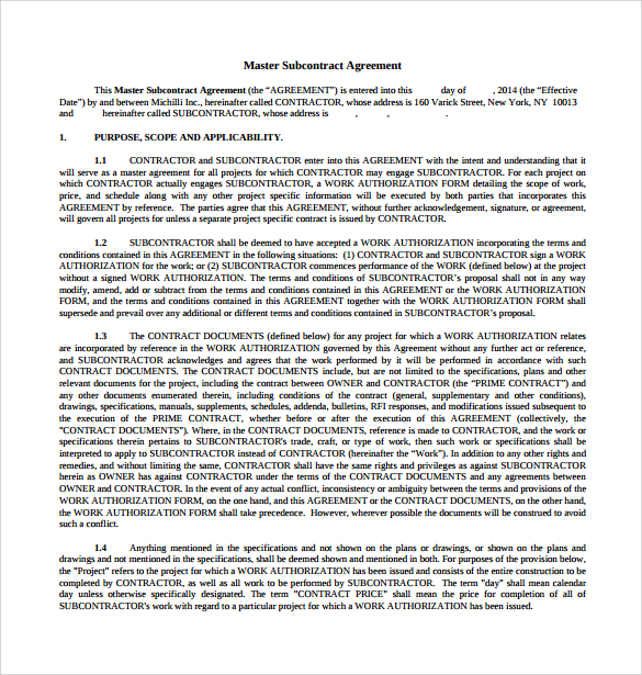 Subcontractor Non Compete Agreement Template