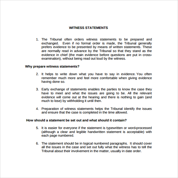 employment tribunal witness statement template