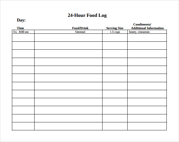 Food Log Template Excel from images.sampletemplates.com