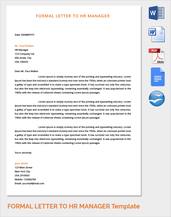 Free 18 Sample Formal Letter Templates In Pdf Ms Word