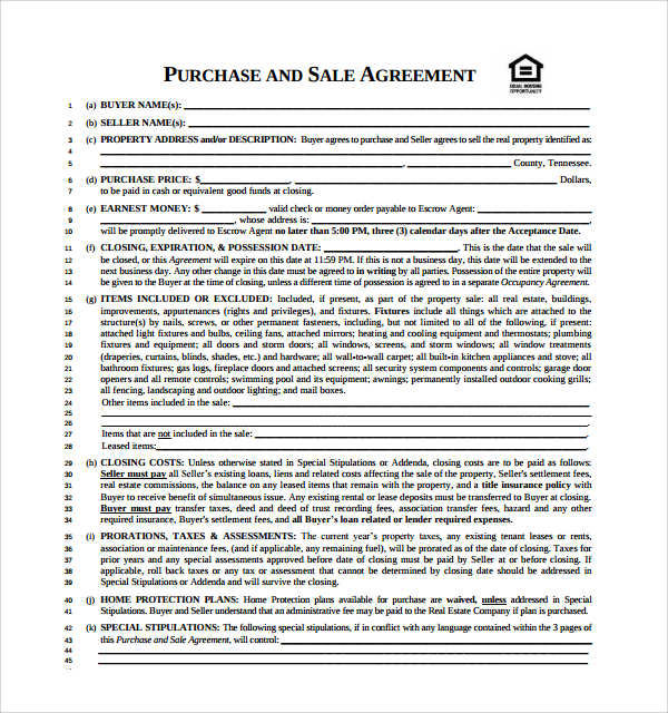 real estate buy sell agreement form