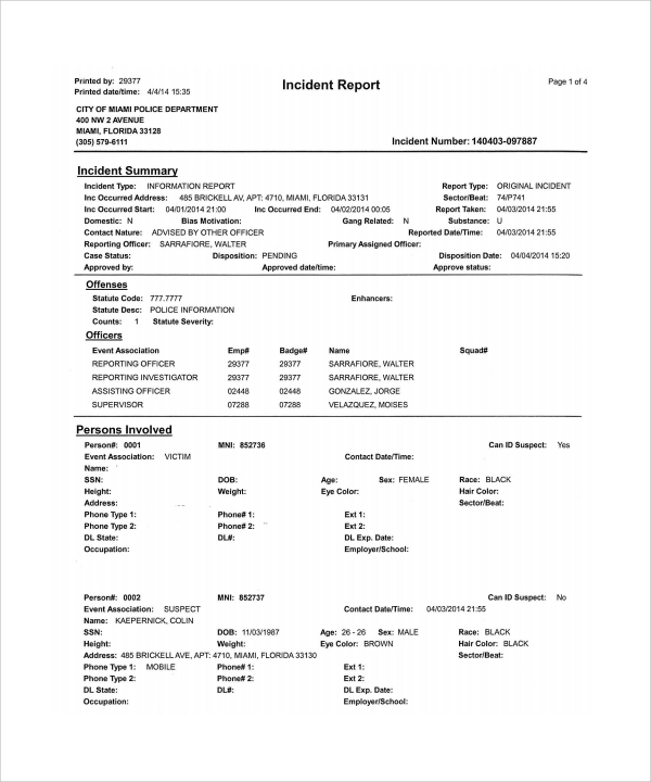 police incident report free pdf download1