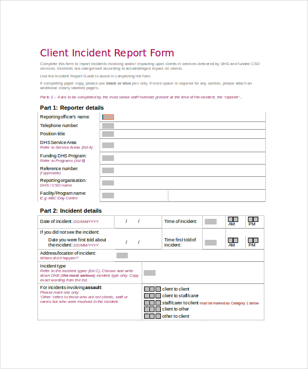 FREE 34+ Sample Incident Report Templates in PDF | MS Word | Pages ...