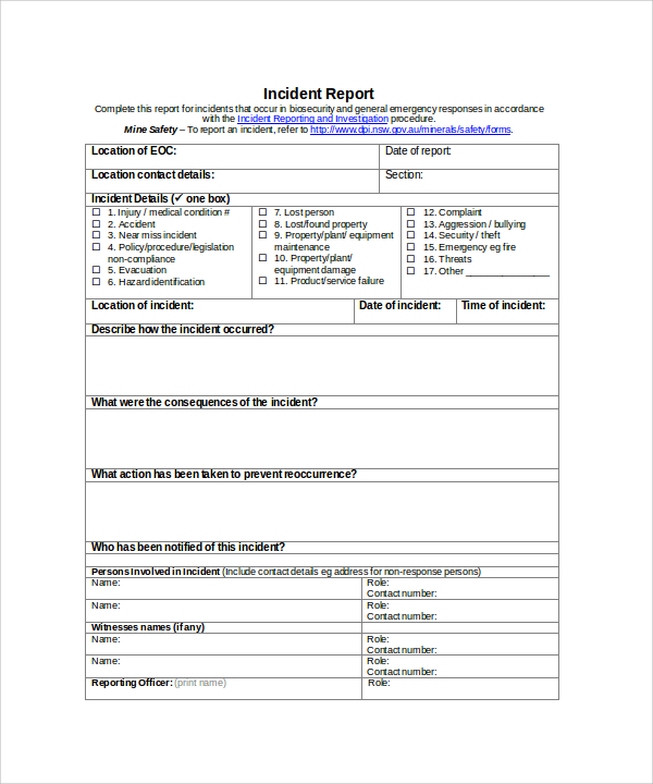 incident report form1