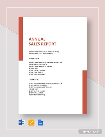 annual sales report sample