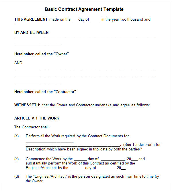 Contract Agreement Templates