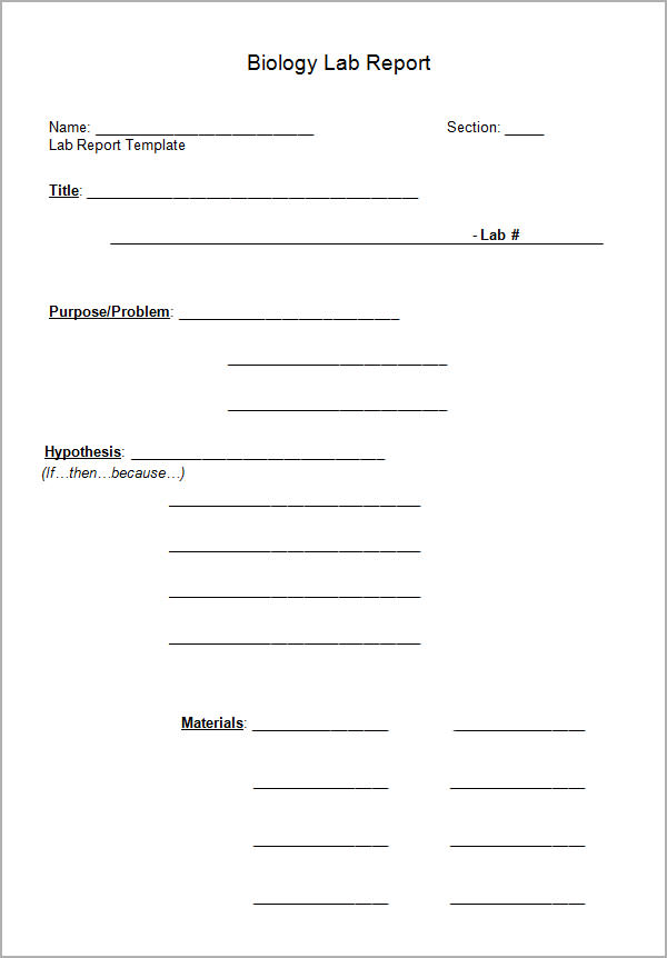 Physics Lab Report Template