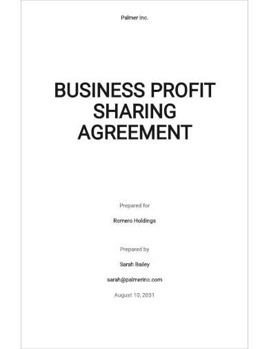 business profit sharing agreement template