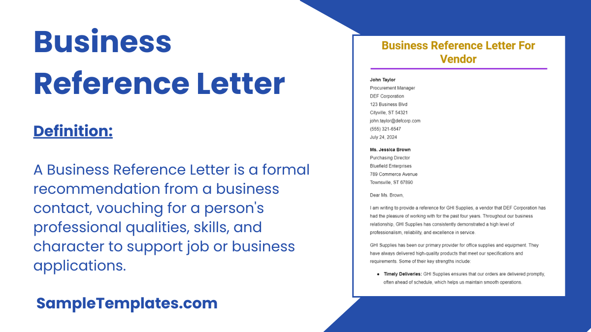 Business Reference Letter