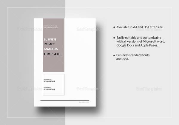 business impact analysis template