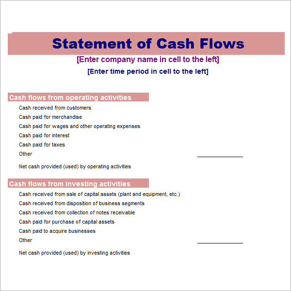 Cash Flow Chart Template