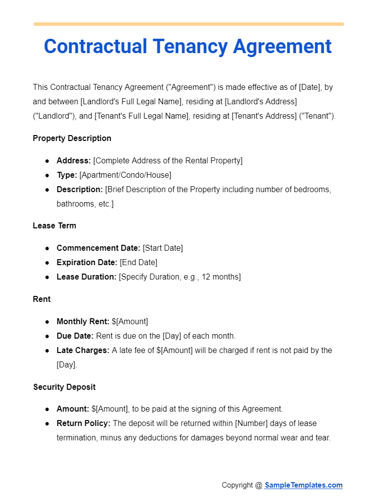 contractual tenancy agreement