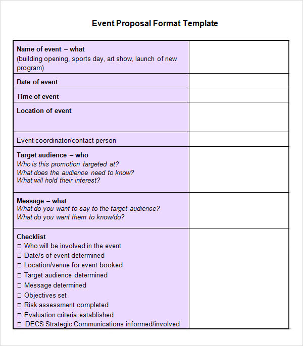 total party planner proposal templates