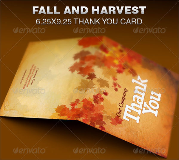 fall and harvest thank you card