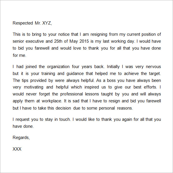 Sample Thank You Letter to Boss - 16+ Free Documents Download in Word