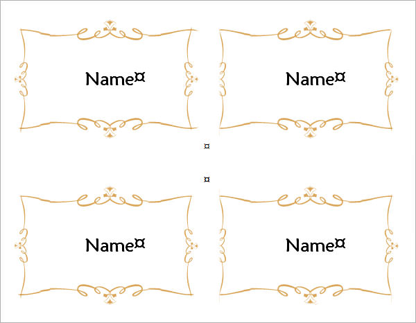 FREE 7  Place Card Templates in MS Word PDF