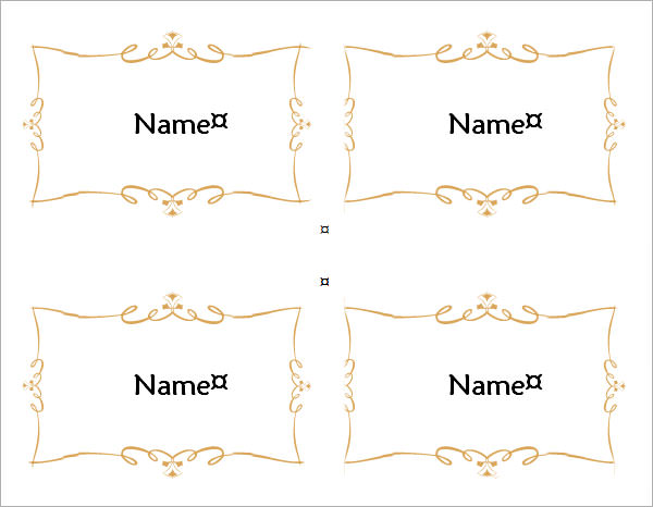 Printable Table Place Cards Template Free Printable Templates