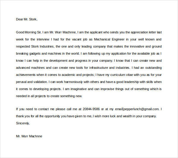 of end internship you thank letter Word   Sample You for Letters Appreciation 27 Thank PDF,