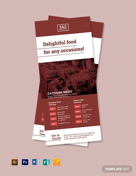 food catering rack card template