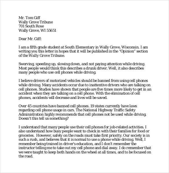 formal persuasive business letter