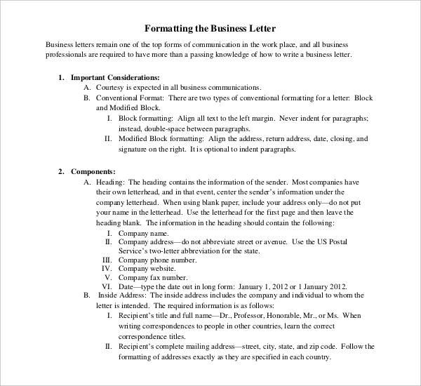 Business Letters Format 28 Download Free Documents In Pdf Word