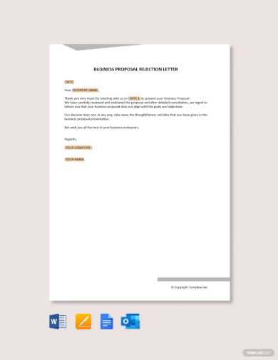 free professional business rejection letter template