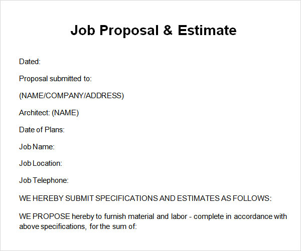 job proposal estimate 1