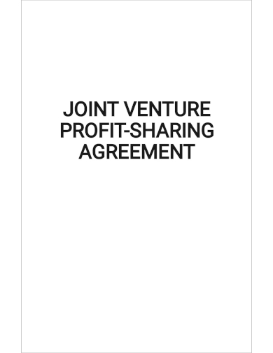 joint venture profit sharing agreement template