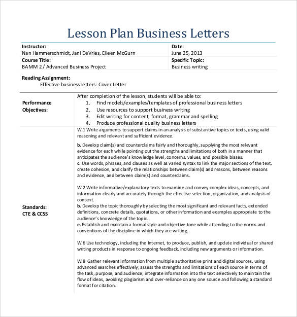 free downloadable templates for corporate lesson plans