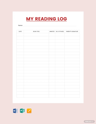 my personal reading log template