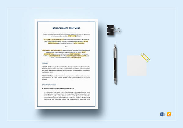 non disclosure agreement template2