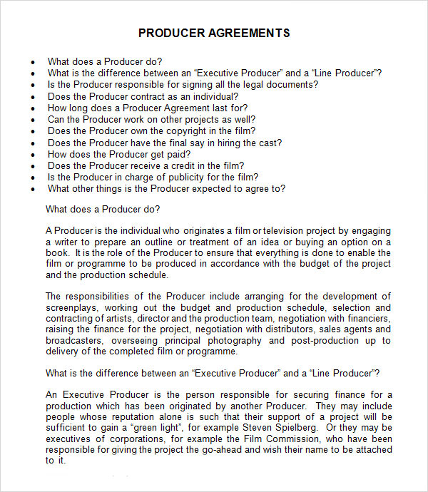 producers agreements