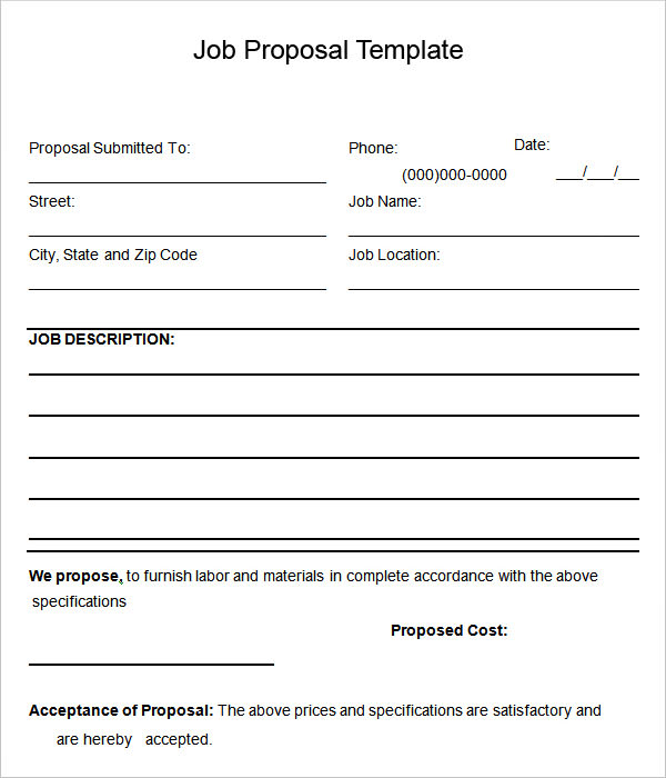 Proposal Template Free Word