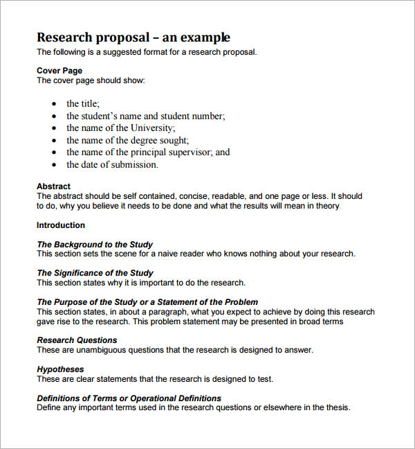 Academic research proposal format