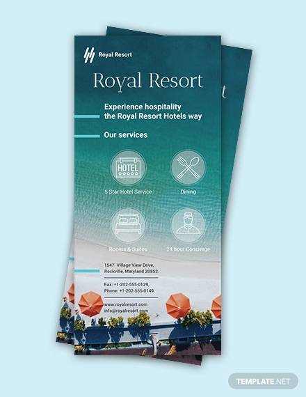 royal resort rack card example