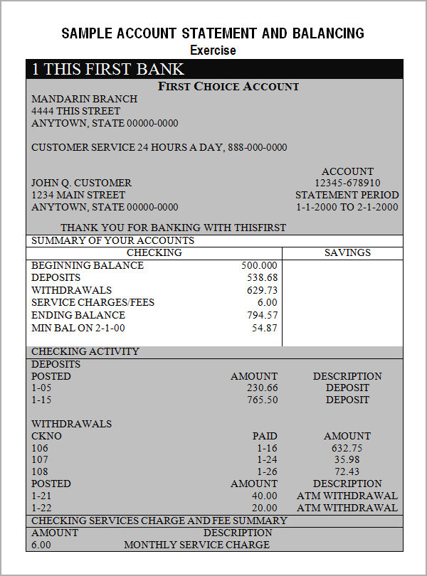 FREE 18+ Sample Bank Statement Templates in PDF | MS Word | Excel