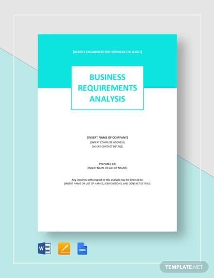 sample business requirements analysis