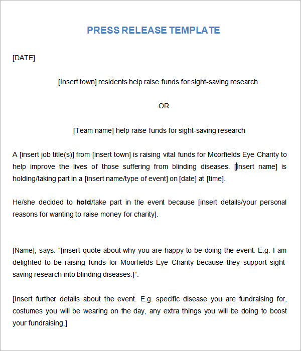 Google Docs Press Release Template